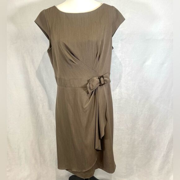 New Directions mocha brown sheath dress size 14 - Picture 1 of 5